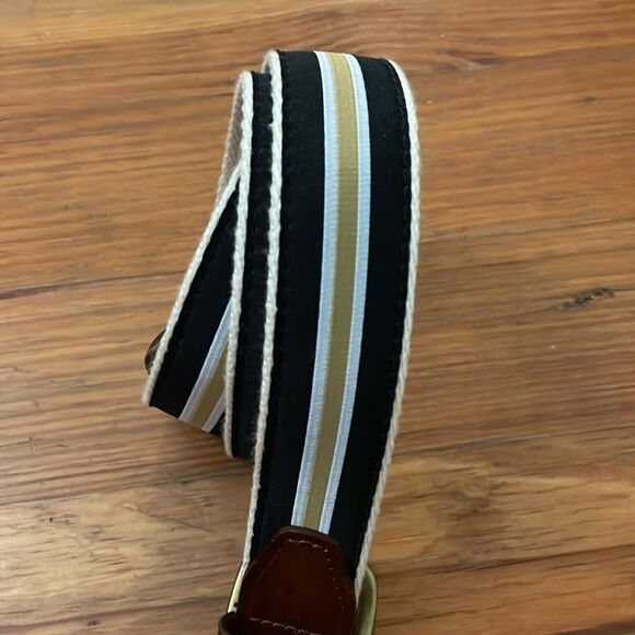 The Royal Standard TRS Black & Gold Ribbon Belt Brass Buckle Mens Size 38? - Picture 7 of 9